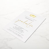 2024 Abschluss Foto Mortar Board Cap Luxury Real Folieneinladung (Gedreht)