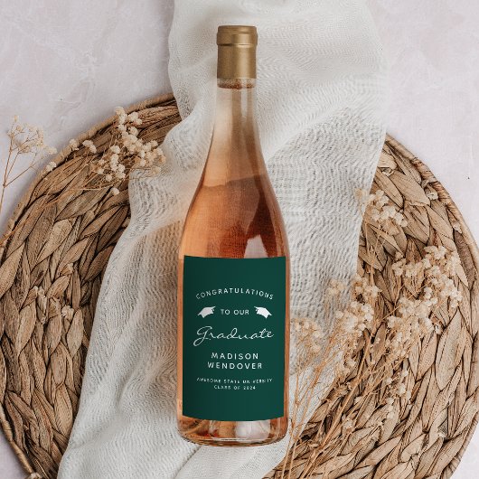 2024 Abschluss für grüne weiße Script-Cap Weinetikett