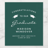 2024 Abschluss für grüne weiße Script-Cap Weinetikett (Einzelnes Label)