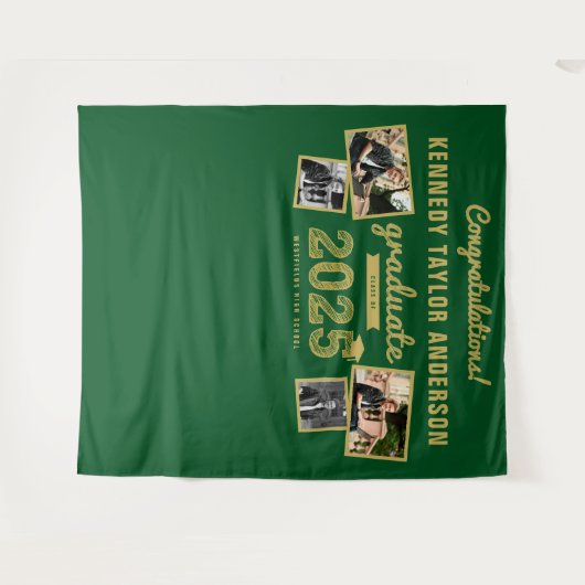 2024 Abschluss für Hochschulabschluss 4 Foto Hinte Wandteppich (Vorderseite (Horizontal))