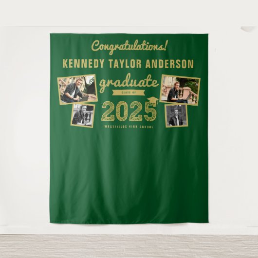 2024 Abschluss für Hochschulabschluss 4 Foto Hinte Wandteppich (Vorderseite)