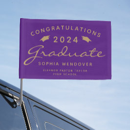 2024 Abschluss für Lila Gold Script Caps