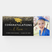 2024 Abschluss Glitzer Black Gold Banner (Horizontal)