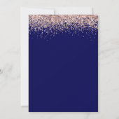 2024 Abschluss Rose Gold Glitzer Navy Blue Einladung (Rückseite)