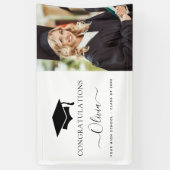 2024 Abschluss Schwarz-weiße Uni der High School Banner (Vertikal)