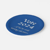 2024 abstimmen, wenn wir noch Wahlpapier haben Pappteller (Schrägansicht)