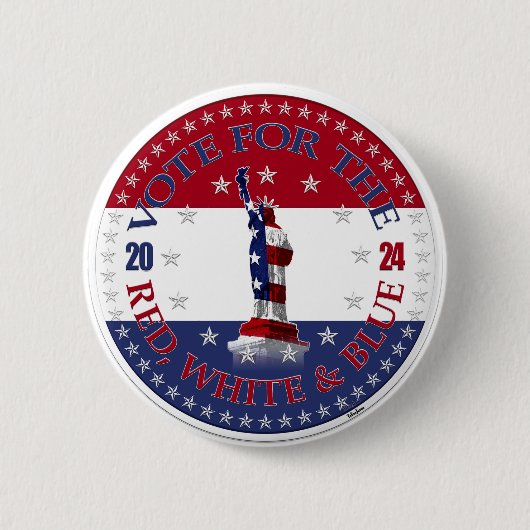 2024 Abstimmung über die Blaue Statue der Freiheit Button (Vorderseite)