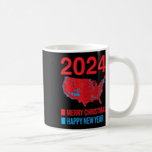 2024 Accurate Election Map Frohe Weihnachten Glück Kaffeetasse (Rechts)