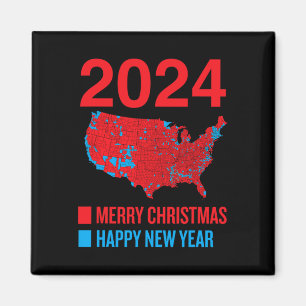 2024 Accurate Election Map Frohe Weihnachten Glück Magnet