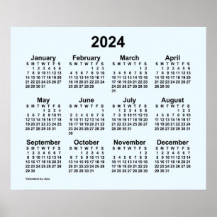 2024 Alice Blue Wandkalender von Janz Poster