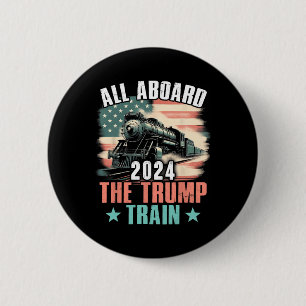 2024 alle an Bord der Trump-Bahn 2024 US-Flagge Button