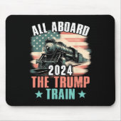 2024 alle an Bord der Trump-Bahn 2024 US-Flagge Mousepad (Vorne)