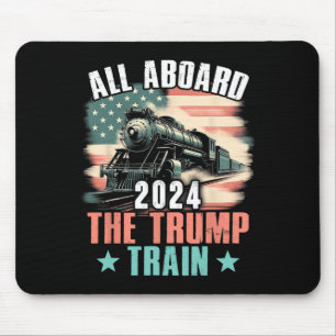 2024 alle an Bord der Trump-Bahn 2024 US-Flagge Mousepad
