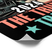 2024 alle an Bord der Trump-Bahn 2024 US-Flagge Poster (Ecke)