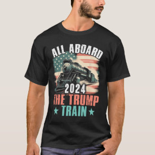 2024 alle an Bord der Trump-Bahn 2024 US-Flagge T-Shirt