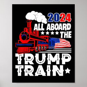 2024 Alle an Bord der Trump-Bahn US-amerikanische Poster