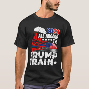 2024 Alle an Bord der Trump-Bahn US-amerikanische T-Shirt