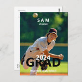 2024 Ankündigung des Baseball Foto Abschluss Postkarte (Vorne/Hinten)