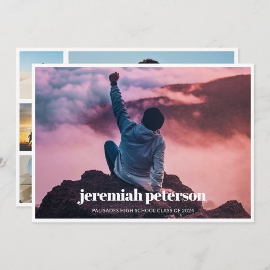 2024 Ankündigung von Foto Collage Abschluss (Vorne/Hinten)