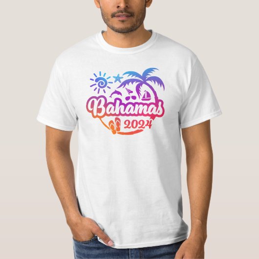 2024 Bahamas Urlaub oder Trip Design T-Shirt (Vorderseite)