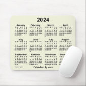 2024 Beige Kalender von Janz Mouse Pad Mousepad (Mit Mouse)