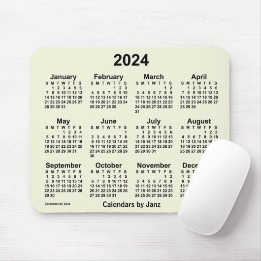 2024 Beige Kalender von Janz Mouse Pad Mousepad (Mit Mouse)