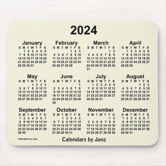 2024 Beige Kalender von Janz Mouse Pad Mousepad (Vorne)