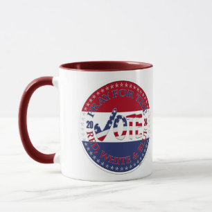 2024 Beten Sie für den Red, White Blue USA Karo Ma Tasse