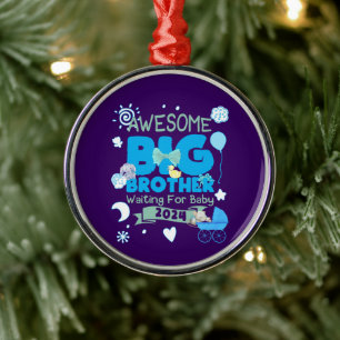 2024 Big Brother Gewartet für New Baby Ornament Aus Metall