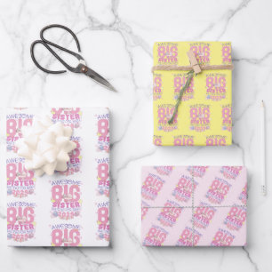 2024 Big Sister Gewartet für New Baby Geschenkpapier Set