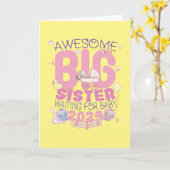 2024 Big Sister Gewartet für New Baby Karte (Gelbe Blume)