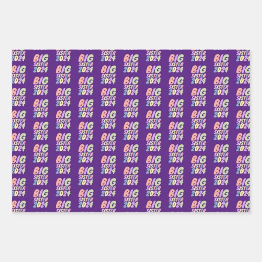 2024 Big Sister Girly Dots Geschenkpapier Set (Vorderseite 2)