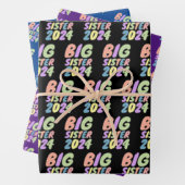 2024 Big Sister Girly Dots Geschenkpapier Set (Beispiel)