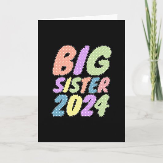 2024 Big Sister Girly Dots Karte (Vorderseite)