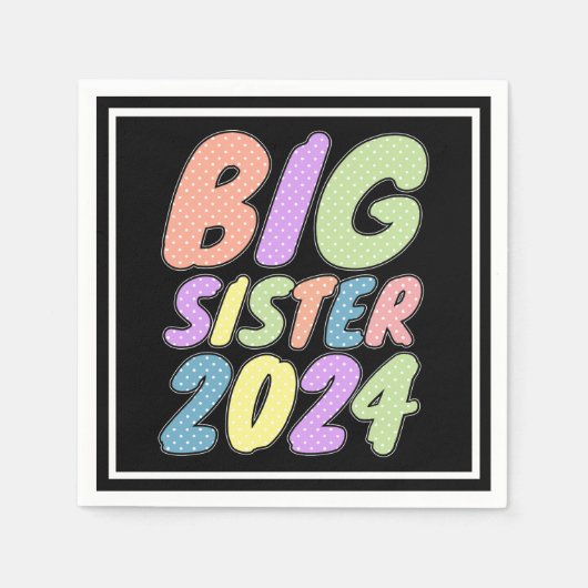 2024 Big Sister Girly Dots Serviette (Vorderseite)