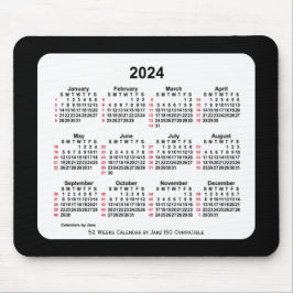 2024 Black 52 Weeks ISO Kalender von Janz Two Tone Mousepad