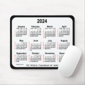 2024 Black Two Tone 52 Weeks Calendar von Janz Mousepad (Mit Mouse)