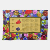 2024 BlackBerry Calendar Berries Border Erdbeere Geschirrtuch (Horizontal)