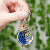 2024 Blauer Abschluss Keepake Schlüsselanhänger (Hand)