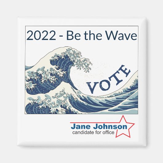 2024 Blue Wave anpassbarer Kampagnenmagnet Magnet (Vorne)