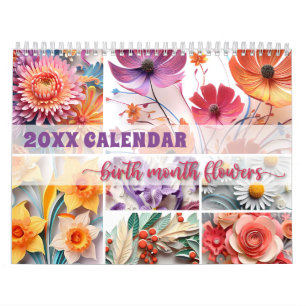 2024 Blumenkalender Geburtstagsmonate Blume Artike Kalender