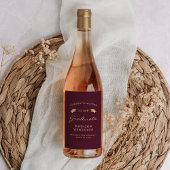 2024 Burgund Gold Script Cap Abschluss Weinetikett