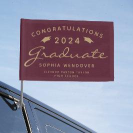 2024 Burgund-Gold-Script-Caps-Abschluss