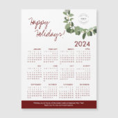 2024 Burgund Green Modern Wraath Your Logo hier Magnetkarte (Vorderseite)