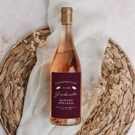 2024 Burgund White Script Cap Abschluss Weinetikett