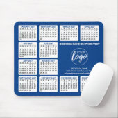 2024 Calendar - add logo, Contact Information Blue Mousepad (Mit Mouse)