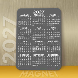 2024 Calendar - Basic Grey Mini Calendar Magnet