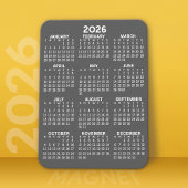 2024 Calendar - Basic Grey Mini Calendar Magnet