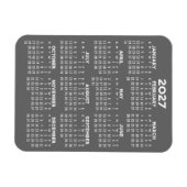 2024 Calendar - Basic Grey Mini Calendar Magnet (Horizontal)
