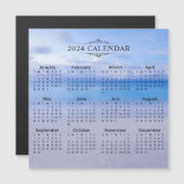2024 Calendar Beach Hintergrund | Magnetkarte (Vorne/Hinten)